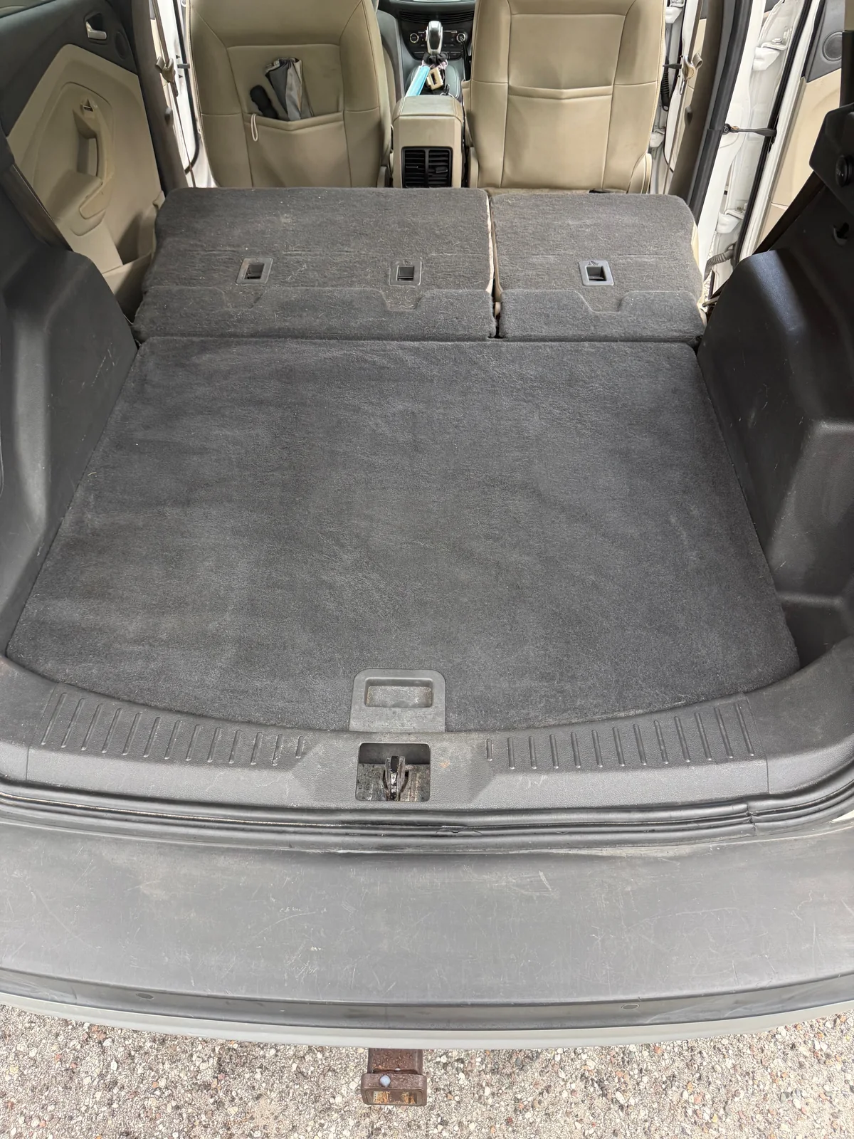 Ford Escape cargo area after detailing, vacuumed and clean