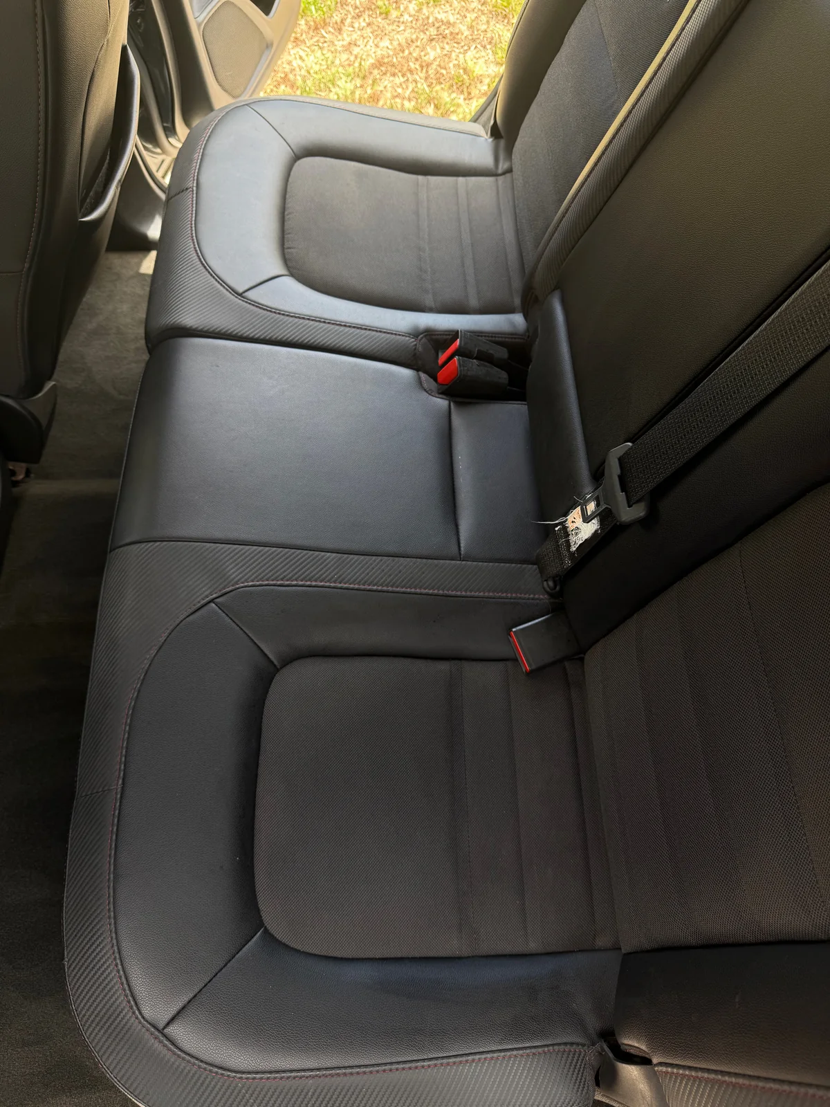 GMC pickup rear seating after detailing, cleared and clean