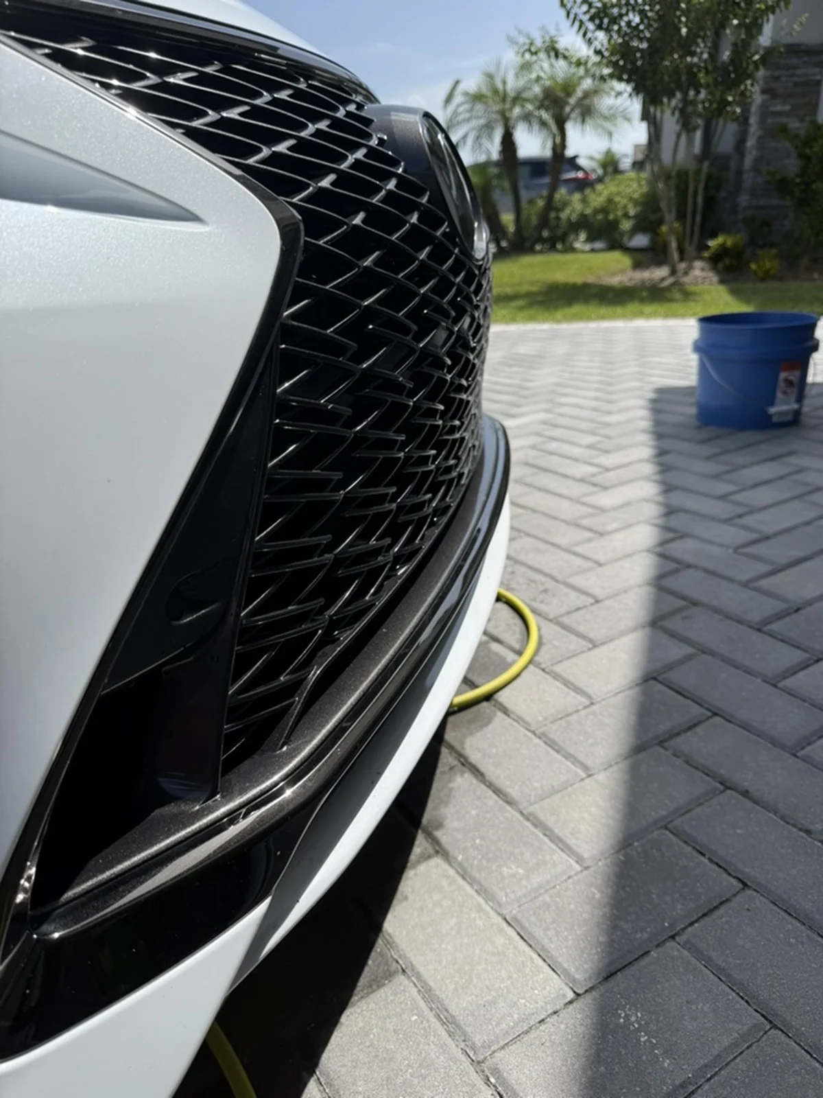 Lexus RC 350 front grille and gloss-black trim after detailing, clean and spot-free